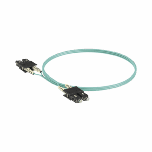Jumper de Fibra Optica Multimodo 50/125 OM3, SC-SC Duplex, OFNR (Riser), Color Aqua, 2 Metros  FX23RSNSNSNM002