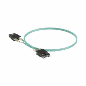 Jumper de Fibra Optica Multimodo 50/125 OM3, SC-SC Duplex, OFNR (Riser), Color Aqua, 3 Metros  FX23RSNSNSNM003