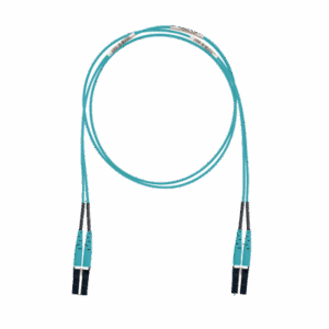 Jumper de Fibra Optica Multimodo 50/125 OM3, LC-LC Duplex, LSZH (Cero Halógenos), Color Aqua, 3 Metros  FX2ELLNLNSNM003