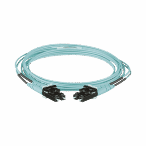 Jumper de Fibra Optica Multimodo 50/125 OM3, LC-LC Duplex, OFNR (Riser), Color Aqua, 2 Metros  FX2ERLNLNSNM002