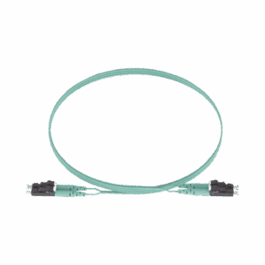 Jumper de Fibra Optica Multimodo 50/125 OM3, LC-LC Duplex, OFNR (Riser), Color Aqua, 5 Metros  FX2ERLNLNSNM005