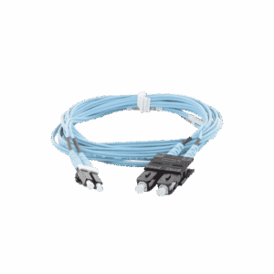 Jumper de Fibra Optica Multimodo 50/125 OM3, LC-SC Duplex, OFNR (Riser), Color Aqua, 3 Metros  FX2ERLNSNSNM003