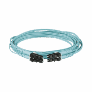 Jumper de Fibra Optica Multimodo 50/125 OM4, LC-LC Duplex, OFNR (Riser), Color Aqua, 1 Metro  FZ2ERLNLNSNM001
