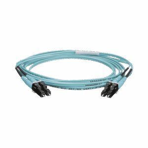 Jumper de Fibra Optica Multimodo 50/125 OM4, LC-LC Duplex, OFNR (Riser), Color Aqua, 2 Metros  FZ2ERLNLNSNM002
