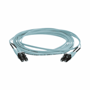 Jumper de Fibra Optica Multimodo 50/125 OM4, LC-LC Duplex, OFNR (Riser), Color Aqua, 9 Metros  FZ2ERLNLNSNM009