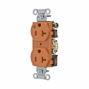 Contacto Dúplex Conexión a Tierra Aislada/ 20 A 125 V/ 2 polos 3 Hilos/ Color naranja/ Nema 5- 20R/ Grado Comercial.  HUB-IG5352