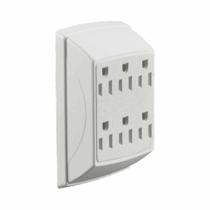 Multicontacto Dúplex con 6 Salidas/ 15 A 125 V CA/ 2 Polos 3 Hilos / Color Blanco.  HUB-RT-600-W