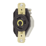 Receptáculo de Media Vuelta Industrial 30 A 125 V CA 2 Polos 3 Hilos (Nema L5-30R) Color Negro.: HUB-HBL-2610