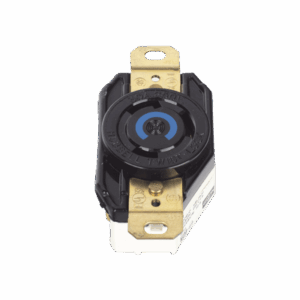 Receptáculo de Media Vuelta Industrial 30 A 250 V CA 2 Polos 3 Hilos (Nema L6-30R) Color Negro.: HUB-HBL-2620