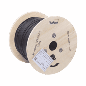 Carrete de 1 km de Fibra Óptica Aérea Mini Figura 8 G.657A2 tipo Drop, Monomodo de 1 Hilo (unifibra), Color Negro  IC-FIG8A2-1C
