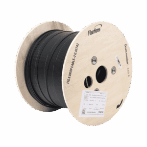 Carrete de 1 km de Fibra Óptica Aérea Mini Figura 8 G.657A2 tipo Drop, Monomodo de 2 Hilos (bifibra), Color Negro  IC-FIG8A2-2C