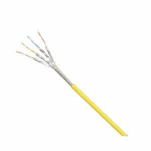 Bobina de Cable Blindado S/FTP Categoría 6, Uso Industrial con Resistencia al Aceite, Rayos UV y Abrasión, Multifilar (Flexible), Color Amarillo, Bobina de 500m  ISX6004AYL-LED