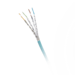 Bobina de Cable Blindado S/FTP Categoría 6A, Uso Industrial con Resistencia al Aceite, Rayos UV y Abrasión, Multifilar (Flexible), Color Azul Cerceta, Bobina de 500m  ISX6X04ATL-LED