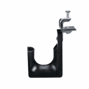 Sujetador STRONGHOLD tipo J (J-Hook), Con Abrazadera de Tornillo para Montaje, Hasta 46 Cables Cat6, Nylon 6.6, Color Negro, 1 pieza  JP2SBC50RB-L20