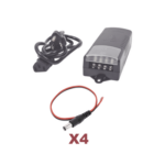 Kit con fuente EPCOM con salida de 12 Vcd a 5 Amper con 4 salidas / Incluye conectores K1-PS12DC4C
