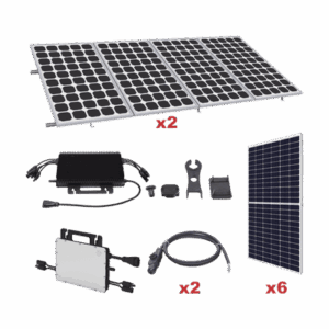 Kit Solar para Interconexión de 3.3 KW de Potencia Pico 220Vcc con Microinversor y 6 Módulos de 550 W (Incluye Montaje)  KIT-HMS-3K-550SP