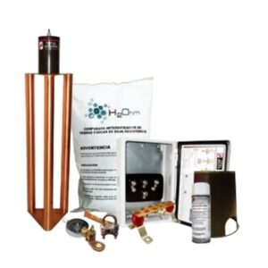 Kit de Tierra Física Con Electrodo Magnetoactivo con capacidad máximo de 400 ampers. Los electrodos de TOTAL GROUND se utilizan para la puesta a tierra de..