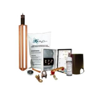 Kit completo de tierra física TG70K con electrodo magnetoactivo de 70 AMP. Se utilizan para la puesta a tierra de sites de computo, plantas industriales...