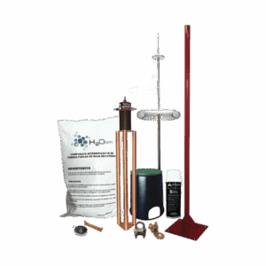 Kit de Pararrayo Dipolo con Electrodo y Accesorios de Instalación para Techo. KIT-MASTER-DIPOLO