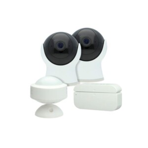 KIT DE MONITOREO INTELIGENTE WI-FI: 2 CÁMARAS, 1 SENSOR DE APERTURA, 1 SENSOR DE MOVIMIENTO, COMPATIBLE CON APP MÓVIL Y ASISTENTES DE VOZ, KITSSEGTCW TECNOLITE