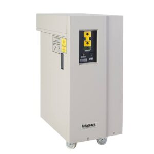 Regulador marca Vogar Bifasico con capacidad de 30 Kva, número de serie LAN-230. Proporcionan una protección eléctrica integral contra las principales variaciones de voltaje