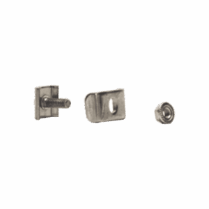 Kit 2 para unir tramos de charola, clema mediana, mas tornillo encastrado, con acabado Acero Inoxidable  MG-51-KIT2I304L