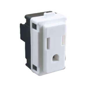 Toma de corriente Marisio de 2P+T, 127 VCA, 15A, 1 módulo, color blanco,MWD130097831