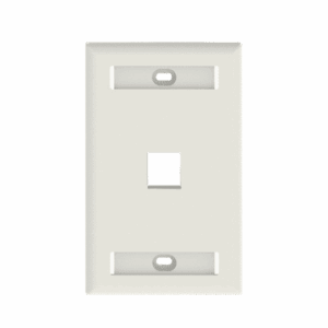 NK1FWHY, Placa de Pared Vertical, Salida Para 1 Puerto Keystone, Con Espacios Para Etiquetas, Color Blanco