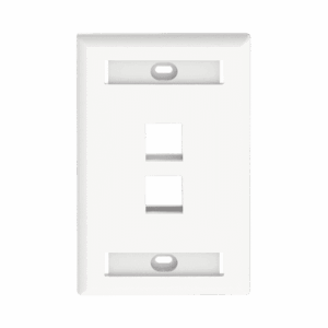 NK2FWHY, Placa de Pared Vertical, Salida Para 1 Puerto Keystone, Con Espacios Para Etiquetas, Color Blanco