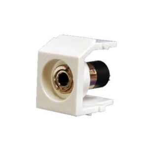 Módulo Acoplador Estéreo de 3.5mm (1/8"), Tipo Keystone, Para Soldar, Color Blanco Mate  NK35MSSIW