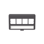 Placa de Mobiliario Modular Estándar, Salidas Para 4 Puertos Keystone, Color Negro  NK4MFLBL