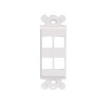 Marco de Módulo Dúplex, Para Placas Frontales Estándar GFCI, Acepta 4 Módulos Keystone, Color Blanco  NK4RMFWH