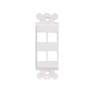 Marco de Módulo Dúplex, Para Placas Frontales Estándar GFCI, Acepta 4 Módulos Keystone, Color Blanco  NK4RMFWH