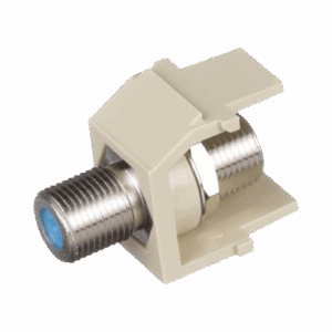 Módulo Acoplador Coaxial Tipo F, Keystone, de 75 Ohms, 3.0 GHz, Color Marfil  NKFEI