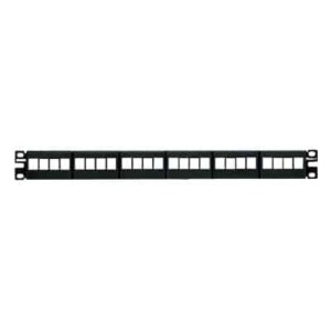 Panel de Parcheo Modular Keystone (Sin Conectores), de 24 Puertos, Espacio Para Identificación con Etiqueta Adhesiva,  1UR  NKFP24Y