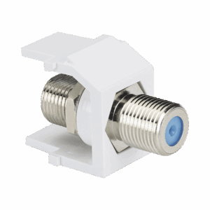 Módulo Acoplador Coaxial Tipo F, Keystone, de 75 Ohms, 3.0 GHz, Color Blanco  NKFWH