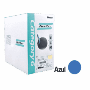 Bobina de Cable UTP 305 m. de Cobre, NetKey, Reelex, Azul, Categoría 6 (24 AWG), 1000Mbps, PVC (CM), de 4 pares  NUC6C04BU-FE