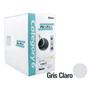Bobina de Cable UTP de 305 m. de Cobre, NetKey, Gris Claro, Categoría 6 (24 AWG), 1000Mbps,  Riser (CMR), de 4 pares  NUR6C04IG-C