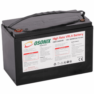 Batería High Rate 12V 101.6Ah (406W 15min 1.67/celda) incorpora tecnología avanzada VRLA y AGM diseñada para el mayor rendimiento y tiempo de vida. Garantía de 3 años.  CAT: OBS12400HR