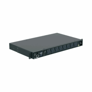 PDU Switchable y Monitoreable por Toma (MS) para Distribución de Energía, Enchufe de Entrada NEMA 5-15P, Con 8 Salidas 5-20R, Horizontal 19in, 120 Vca, 15 Amp, 1UR P08E14M