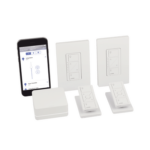 (Caseta Wireless) Kit Hub controlador, 2 atenuadores, 2 controles remotos, 2 base mesa y 2 tapas.: PBDGPKG2W