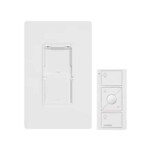 Kit, placa de pared y Control Remoto PICO Inalámbrico, complemente con un atenuador o switch on/off, Caseta, RA2, RadioRa2: PJ2WALLWHL01