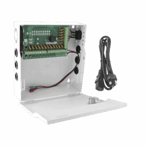 Fuente de poder profesional de 12 Vcc @ 20 A / para 18 cámaras / Compatible con batería de respaldo / Voltaje de entrada de 96-264 Vca PLK12DC20ABK