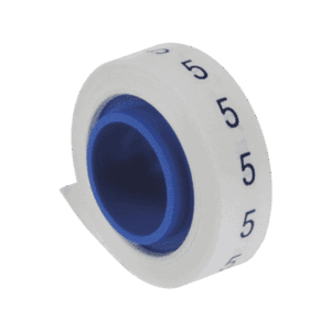 Rollo de Etiquetas Marcadoras, Pre-Impresos con el Número 5, de 2.4 metros, Color Blanco  PMDR-5