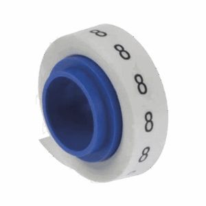 Rollo de Etiquetas Marcadoras, Pre-Impresos con el Número 8, de 2.4 metros, Color Blanco  PMDR-8