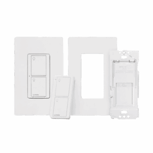 (Caseta Wireless) Kit, Apagador, base para empotrar en pared el control remoto PICO, tapa, ideal para el control de iluminación,.: PPKG1WSWH