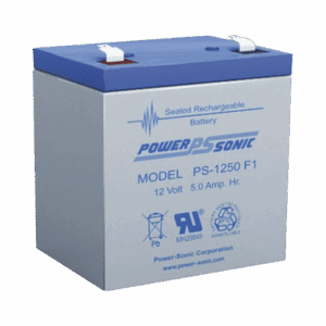 PS-1250-F1 Batería 12V, 5AH, Para Respaldo, Tecnologías AGM/VRLA, 5 Años Vida Útil, Terminales F1, Reconocida UL
