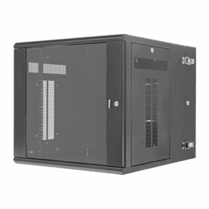 Gabinete PanZone de Montaje en Pared, de 19in, Puerta con Ventana de Seguridad, 12 UR, 762mm de Profundidad, Color Negro  PZWMC1230W