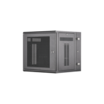 Gabinete PanZone de Montaje en Pared, de 19in, Puerta Ventilada, 12 UR, 635mm de Profundidad, Color Negro  PZWMC12P