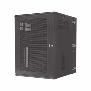 Gabinete PanZone de Montaje en Pared, de 19in, Puerta Ventilada, 18 UR, 762mm de Profundidad, Color Negro  PZWMC1830P